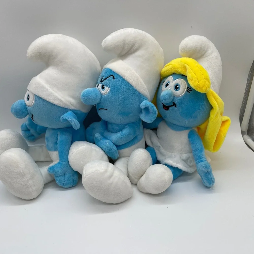 Set of 3-The Smurfs Plush Set Smurfette Grouchy Smurf Classic 2023 Namco Peyo